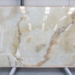 White onyx in slabs
