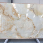 White onyx in slabs