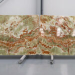 Green onyx for decorative elements